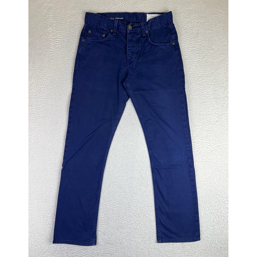 Rag & Bone RB 15X Slim Straight Jeans Mens 29x30 Iris Blue Denim M1551Q100WC